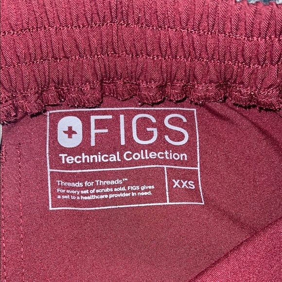 FIGS size XXS Burgundy Pants - Picture 4 of 5